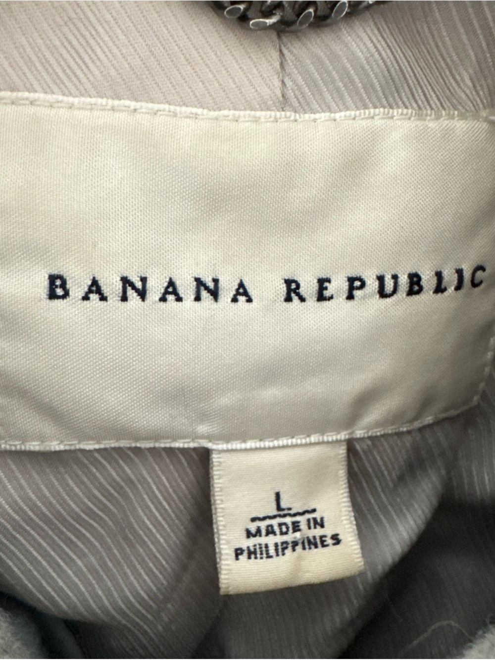Banana Republic Women's Coat Size Large Gray Belted Wool Button Up Peacoat - Picture 9 of 10